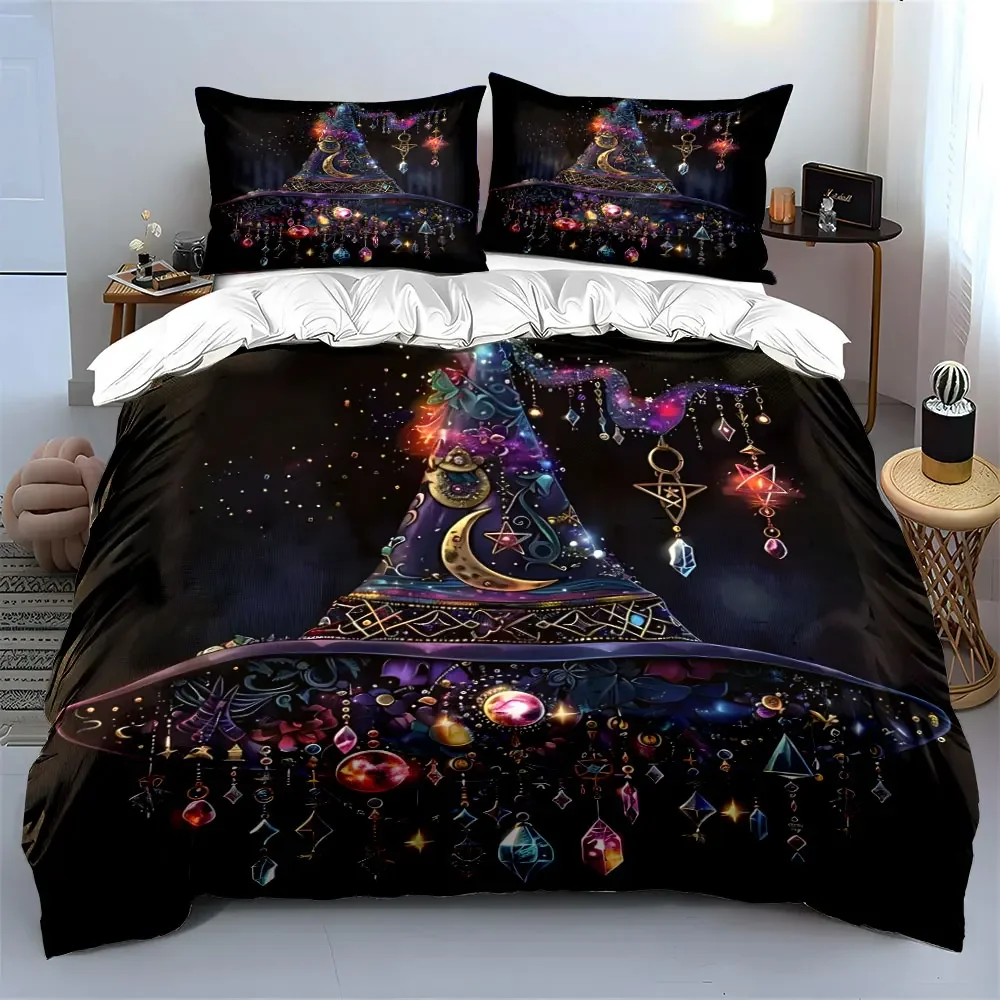Mystical Witchcraft Decor Set Bedding Set with 1 Duvet Cover 2 Pillowcases Single Double King Queen, Gift
