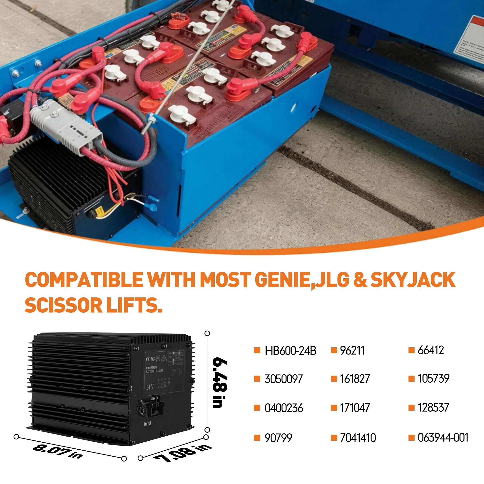 

Battery Charger 24V 25A Signet HB600 HB600-24b Compatible for Genie Skyjack JLG Scissor Lift