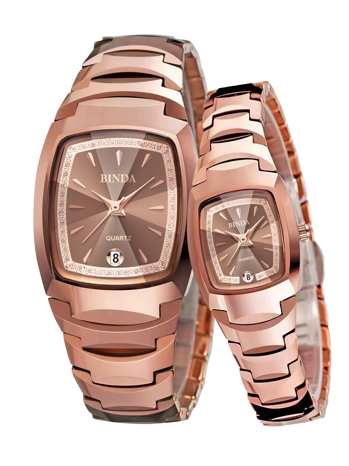 Jam Tangan Pasangan Binda Fashion – Set Jam Tangan Gelang Kuarsa Elegan untuk Kekasih, Hadiah Romantis untuk Hari Jadi atau Hari Valentine