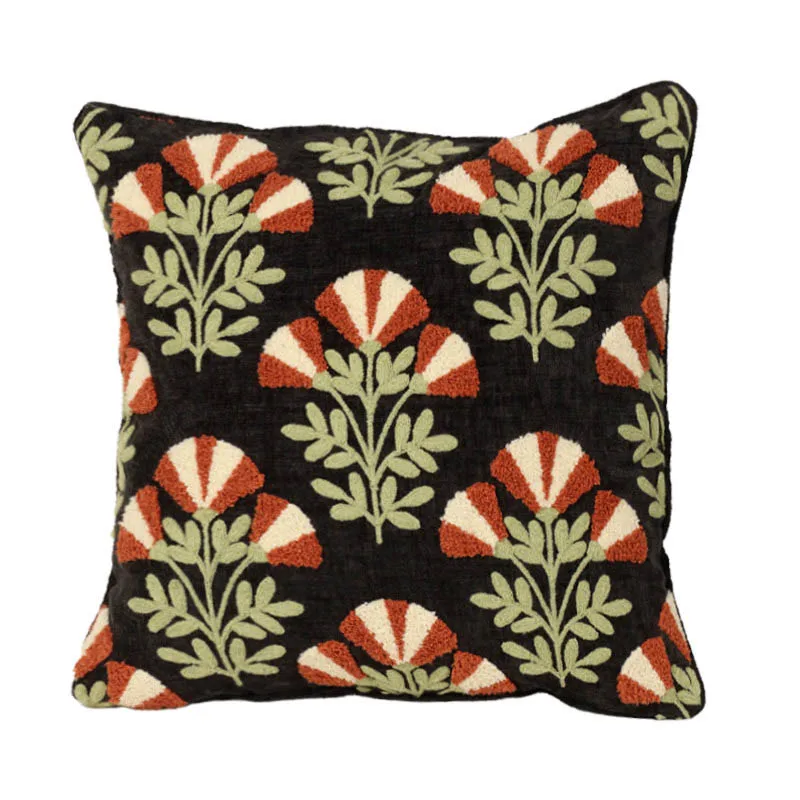 

Retro Affordable Luxury Style Pillowcase Embroidery Pillows For Sofa Headrest Cushion Pillow Cover Living Room Home Decoration