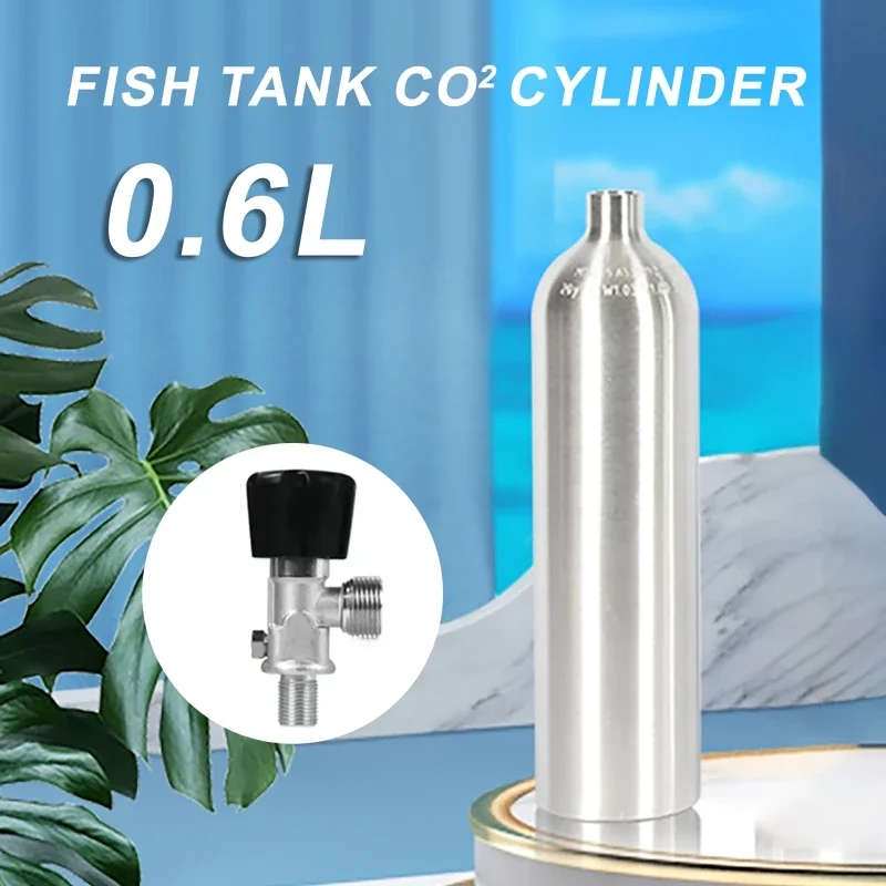 

0.6L Fish Tank CO2 Cylinder CO2 Explosion-proof Oxygen Filled Cylinder Aquarium Aluminum Alloy High-pressure Aluminum Cylinder