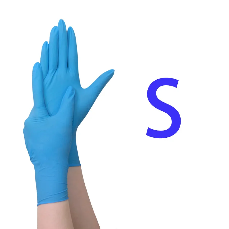50/100PCS Blauwe Nitril Handschoenen Wegwerp Waterdichte Blauwe Handschoenen Keuken Afwassen Huisdier Baden Schoonheid Haar Styling Tools