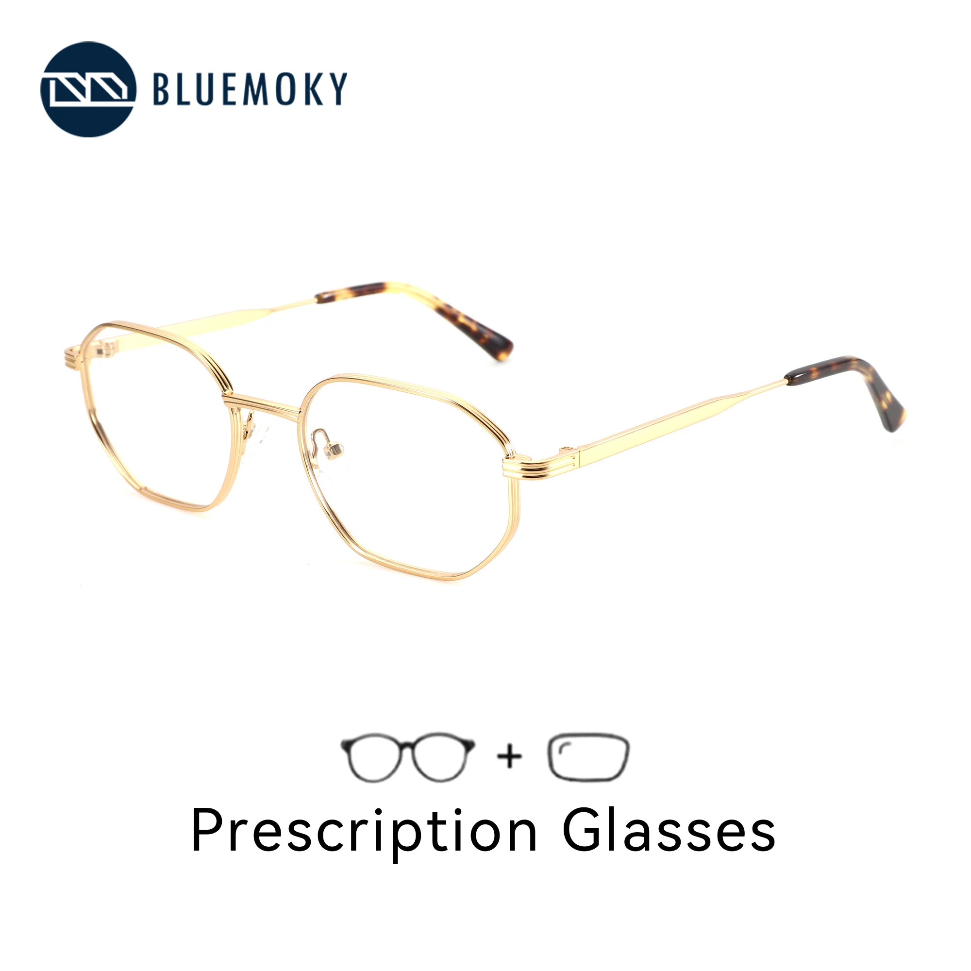 Lunettes de vue progressives en métal BLUEMOKY pour hommes, verres anti-lumière bleue, photochromiques, optiques