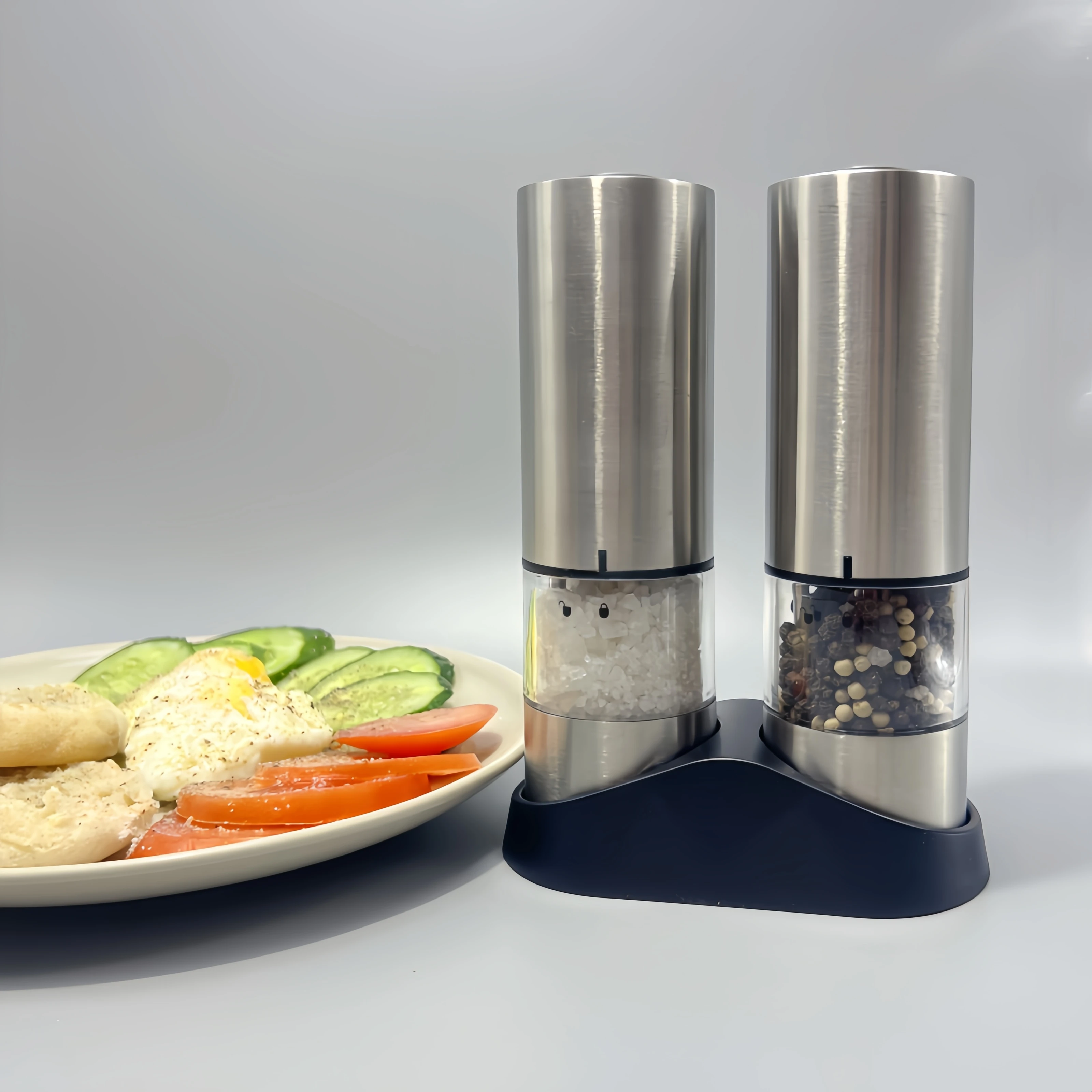 Electric Pepper Salt Grinder Premium  Type-C Rechargeable Ceramic Core Adjustable Grinder With LED light Cooking Spice Grinder