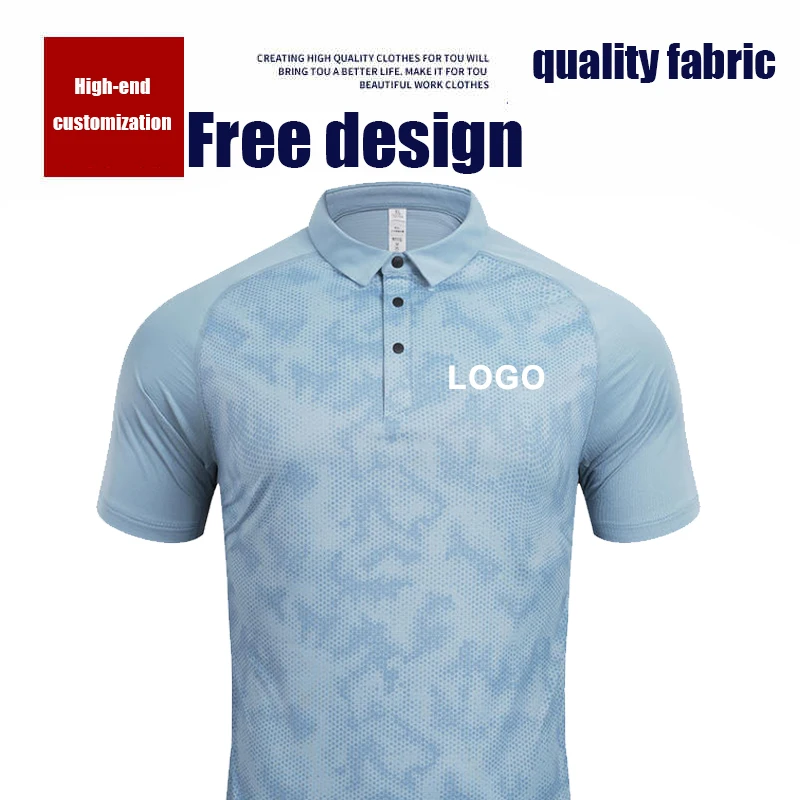 customized LOGO Sports Polo Casual New Printed single-breasted pullover Men POLO Shirt Man Top Short Sleeve Unisex LS-R379