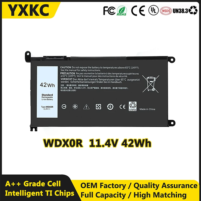 

YXKC 42Wh WDX0R WDXOR for Dell Inspiron 13 5368 5378 5379 7368 7378 14 7460 P58F FC92N 3CRH3 T2JX4 CYMGM P69G001 0C4HCW