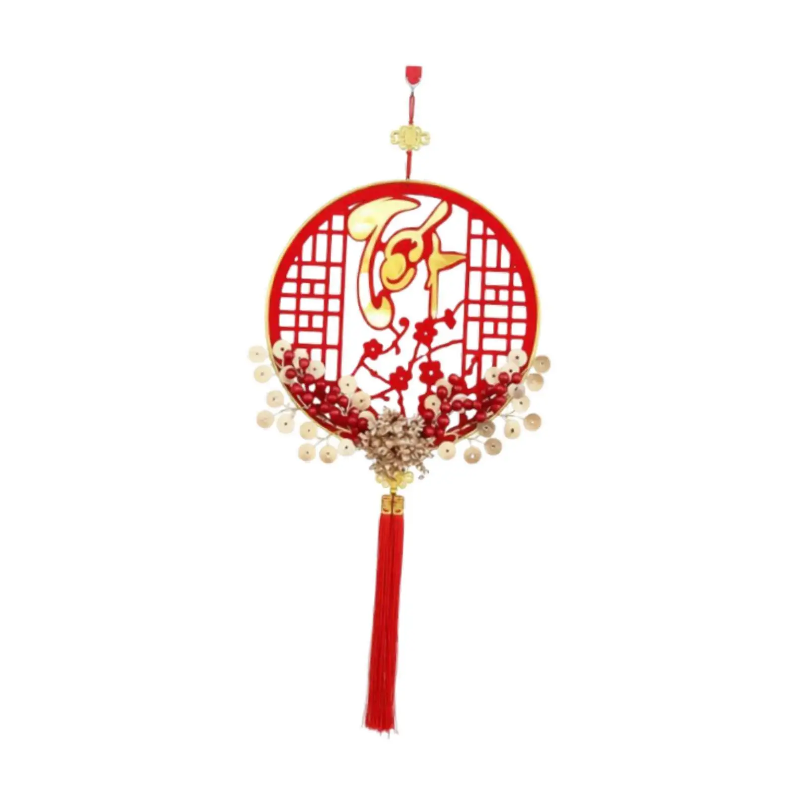 Classic Wooden Vietnamese Spring Festival Pendant Wall Hanging Home Entry Decor with Blessed Words for Holiday Events