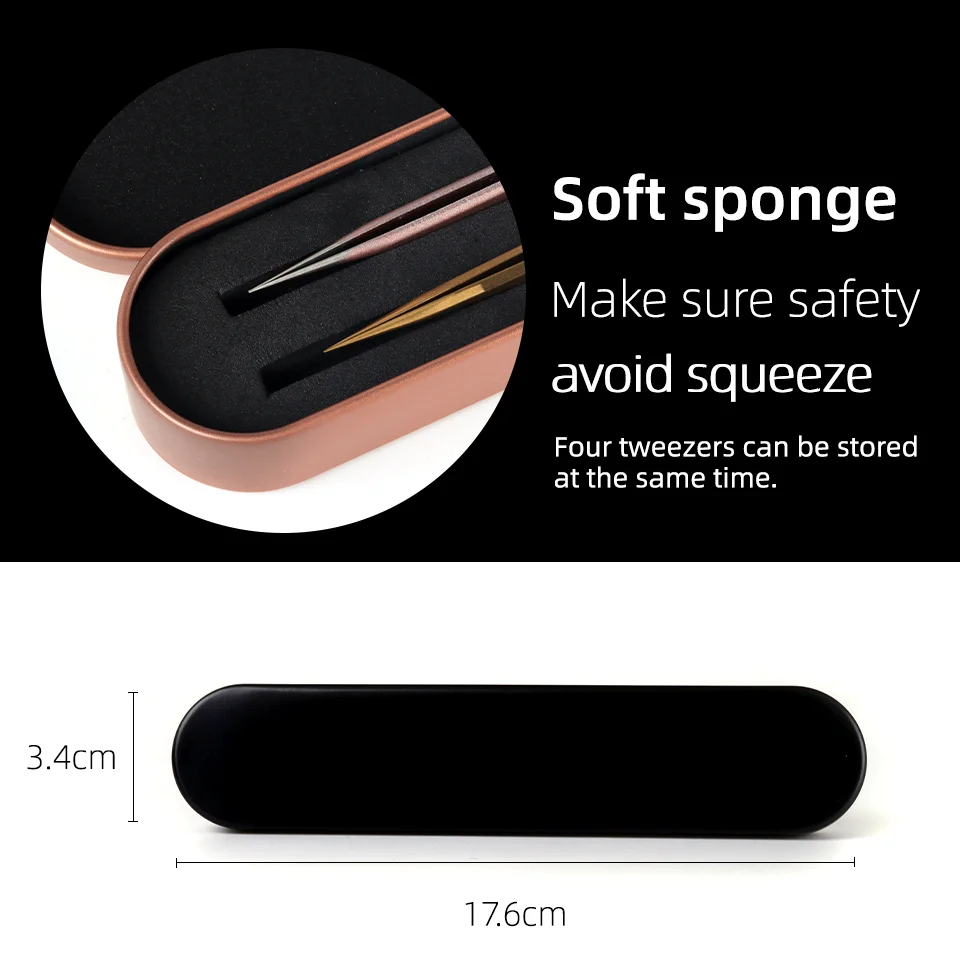 2 Slots Eyelashes Tweezers Box Exquisite Tinplate Tweezers Storage Protection Box Lash Extension Supplies Portable Makeup Tools