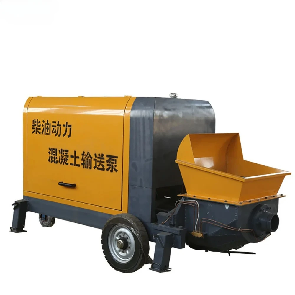 Electric & Diesel-Powered Inclined Concrete Transfer Pump - High-Efficiency Portable Model for Construction Sites