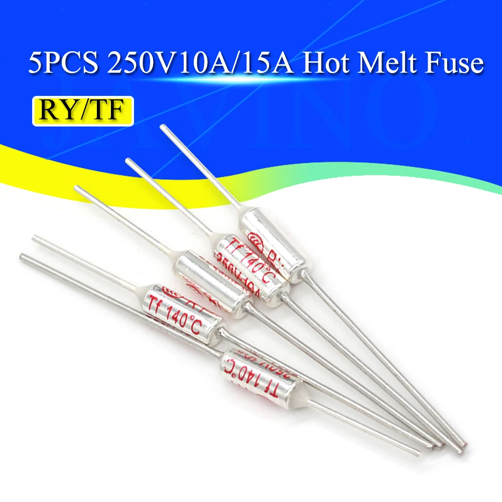 5PCS Temperature RY 10A 15A 250V Tf Thermal Fuse 65C 85C 100C 105C 110C 120C 130C 152C 165C 172C 185C 192C 200C 216C 240C 280C