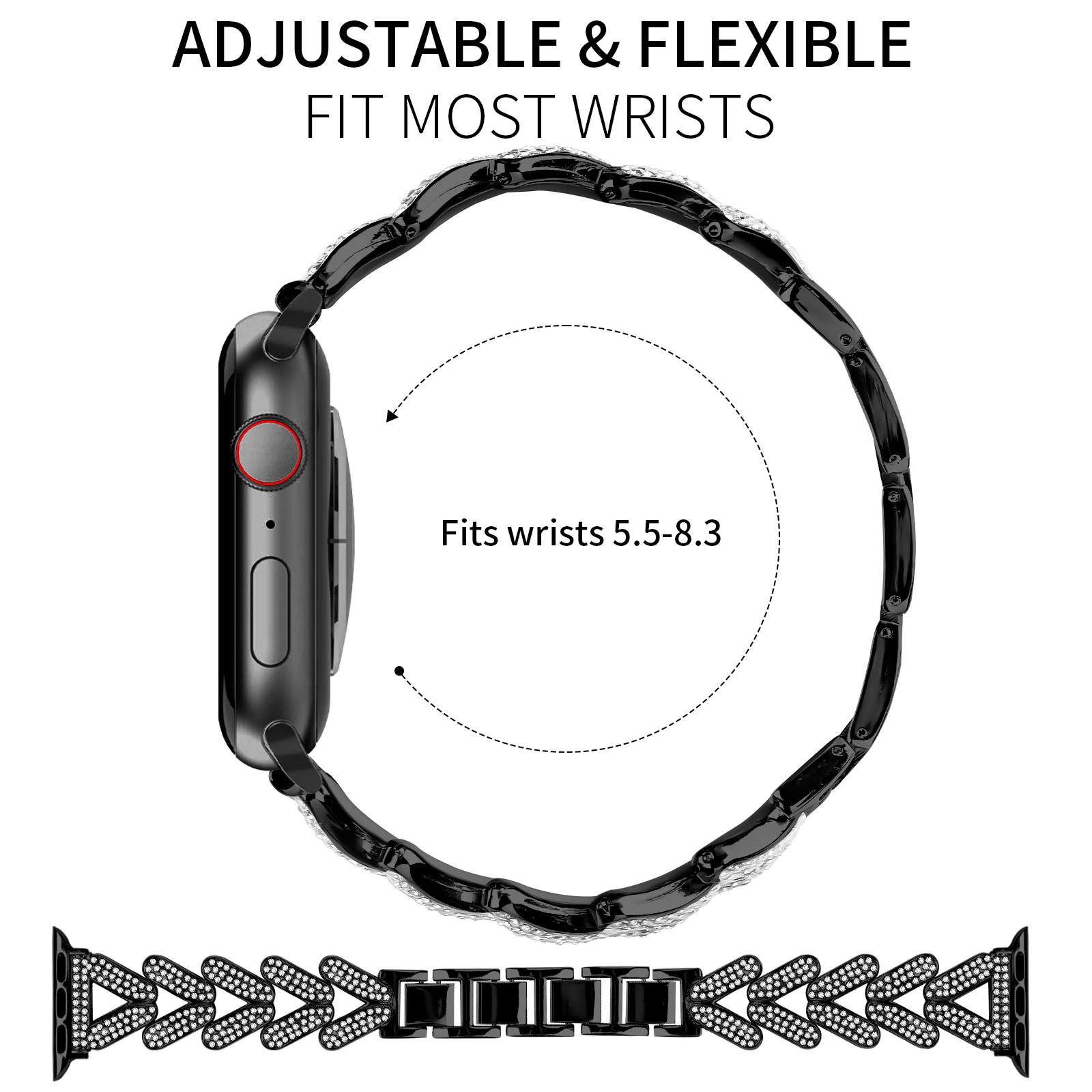 Браслет металлический для Apple Watch 10 iWatch Series 9 8 7 6 5 4 3Ultra Band 46 мм 42 мм 41 мм 44/49 мм 45 мм 40 мм