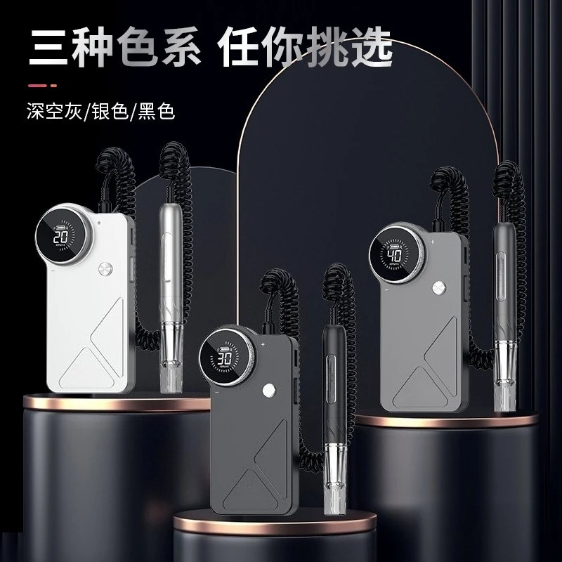 Brushless Nail Drill 40000RPM Cordless Electric Nail File Professional Acrylic Gel Remover Adjustable Speed Low Heat Manicure