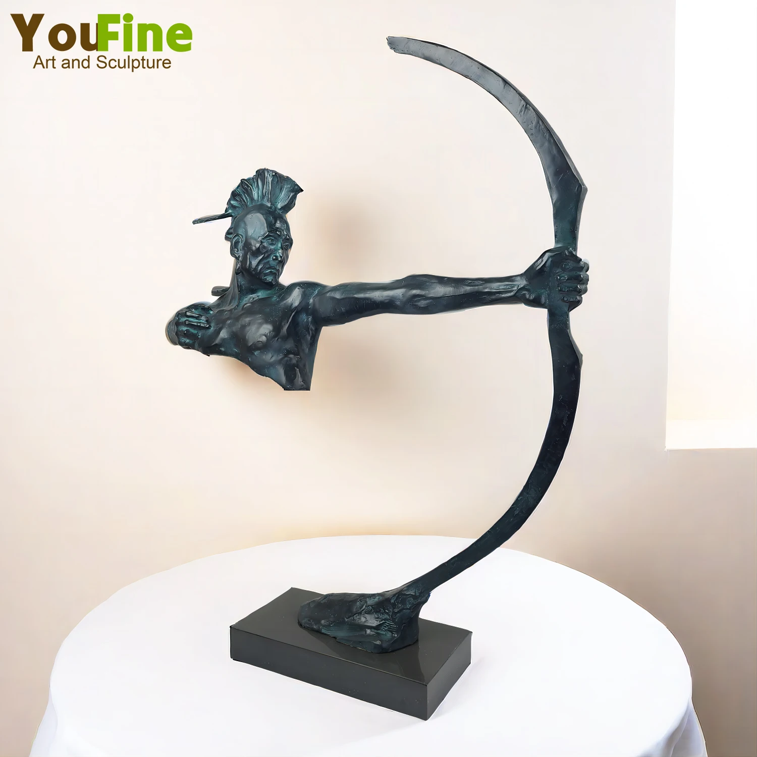 78cm Modern Art Abstract Statue Bronze Archer Sculpture Bronze Warrior Remington Statues For Home Hotel Decor Ornament Crafts