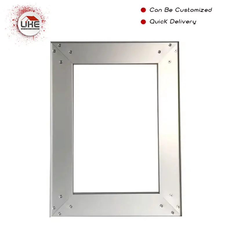 Frameless aluminum door frames for kitchen cabinet door, assembled door available