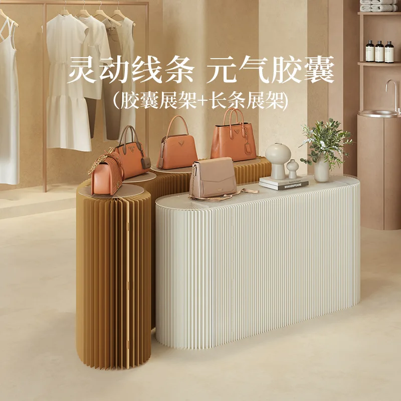 

Commercial Shelf Stretching Display Rack Front Desk Capsule Storage Rack Display Office Exhibition Activities 벽걸이선반 home decor