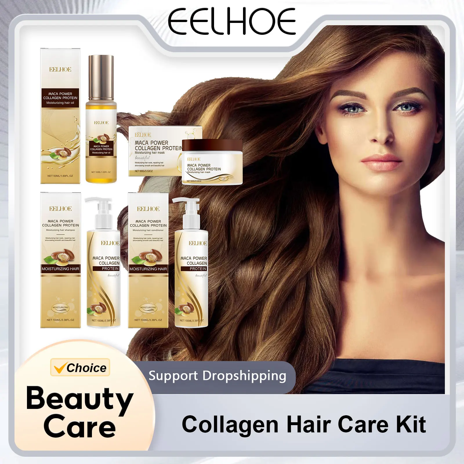 EELHOE Collagen Hair Care Kit Repair Keratin Damaged Softens Improve Dry Damaged Hair Moisturizing Nourishing Scalp Hair Care