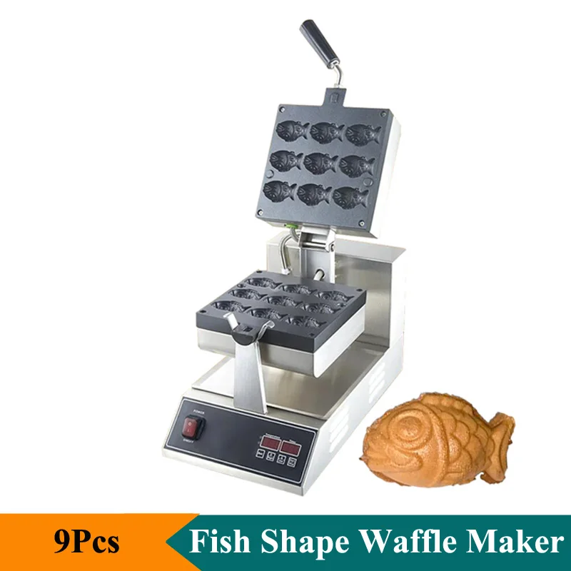 

Маленькая машина для изготовления вафель Taiyaki, 110 В, 220 В, компьютерная версия, вращающаяся вафельная машина, фотомашина