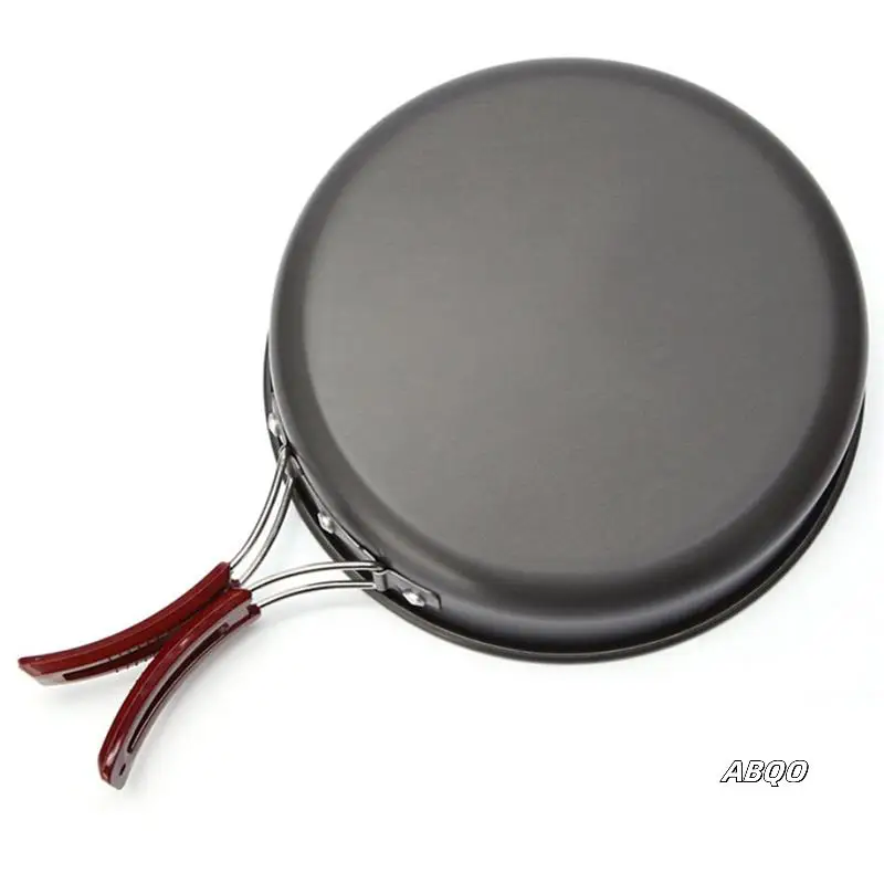 

2X Camping Fry Pan Outdoor Camping Portable Non-Stick Cooking Picnic Hiking Cookware Kitchen Utensil Frying Pan