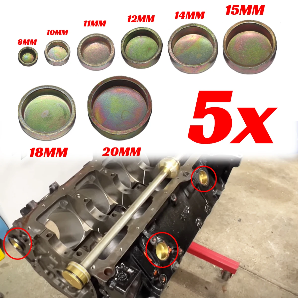 

40pcs Engine Core Plug 8-20mm Freeze Expansion Welch Plug Cover Zinc Plated Cup Cylinder Head Block cap Spare Parts Accessories