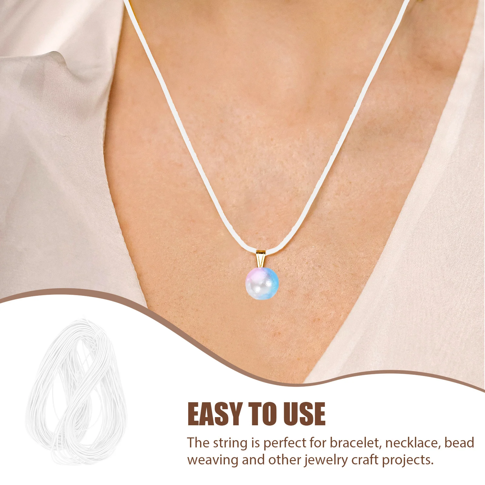 

1 Roll 2Mm Elastic Rope For Bracelet Making Diy Beading Thread Jewelry Craft Accessories Friendship String Latex Thread Necklace