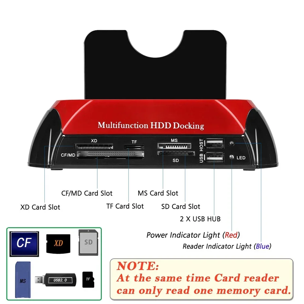 HDD SSD Docking Station USB ถึง 2.5 3.5 นิ้ว SATAI/II/III IDE Dual สล็อตฮาร์ดดิสก์ภายนอกกรณี hd externo