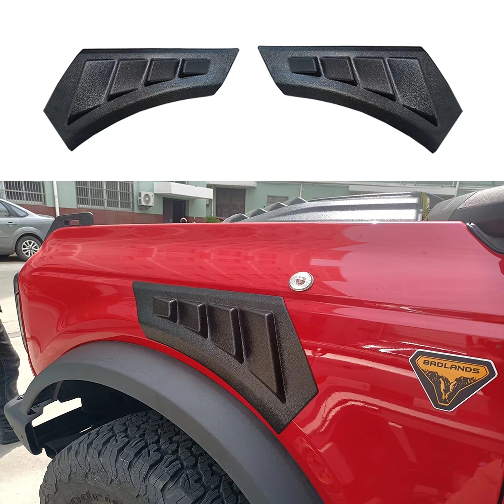 

ABS Matte Black Side Vent Hood Guard Decoration Cover For Ford Bronco 2022 Car Styling Accessories