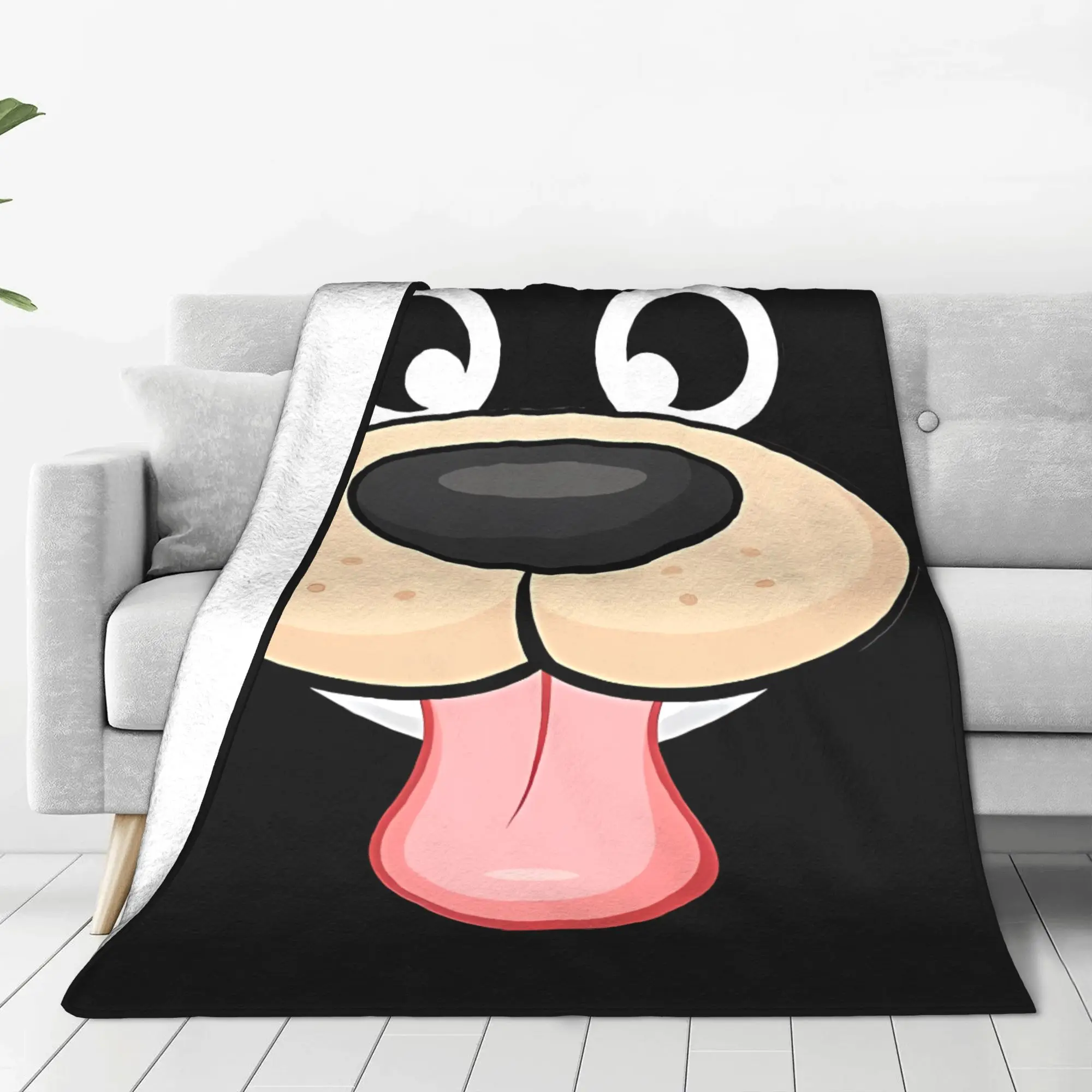 1PC Home Cute Room Decor Cartoon Dog Saying WOW! Blanket Throw Blanket Animal Face Novelty Warm Blanket All Season