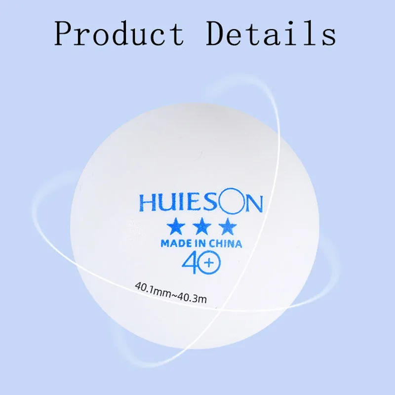 Huieson New ABS Plastic Ping Pong Balls Blue 40+mm 2.8g Three-Star Balls for Professional Club School Training