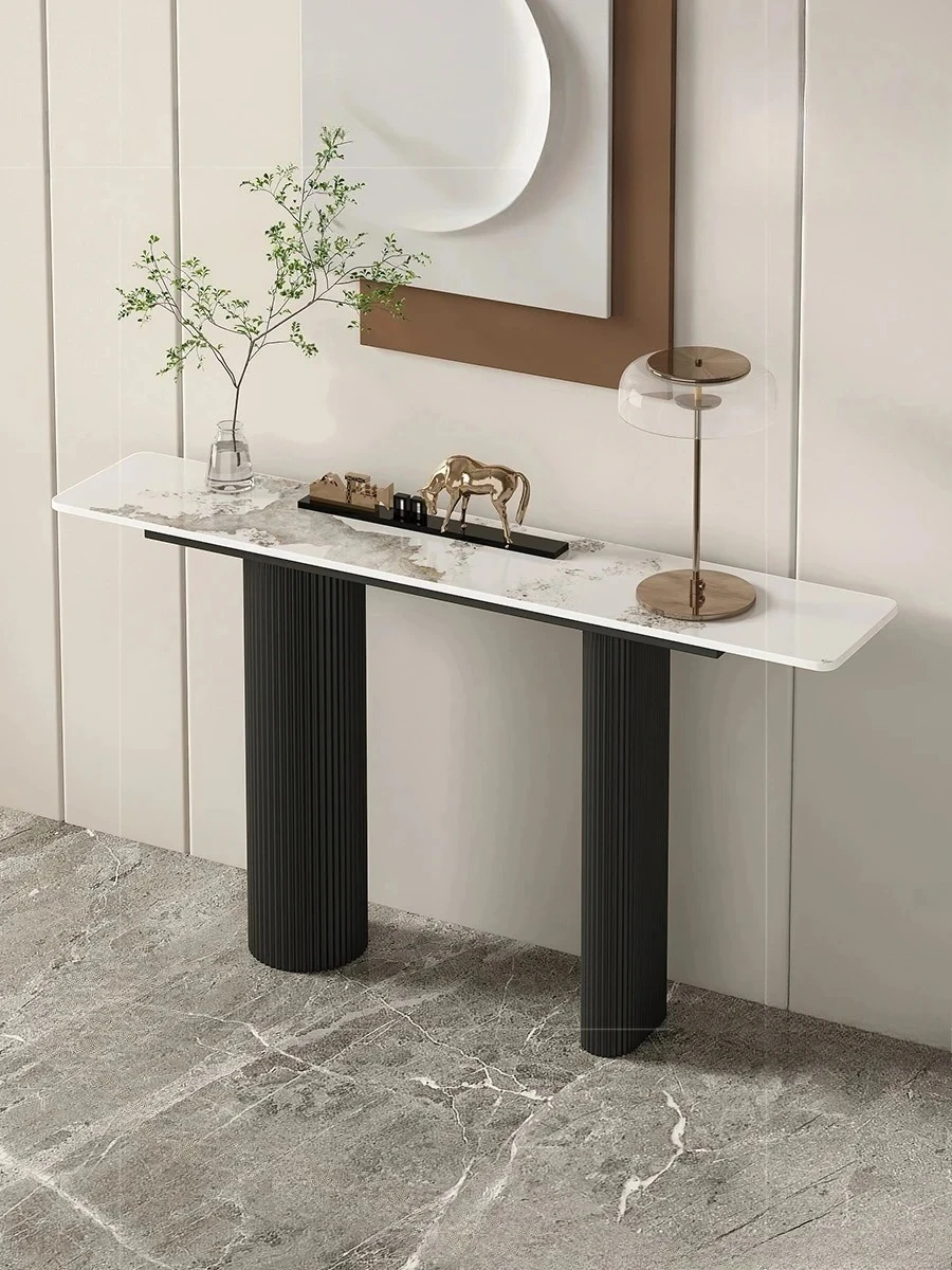 Entrance table Modern simple living room Corridor entrance facing door Shelf long cream wind