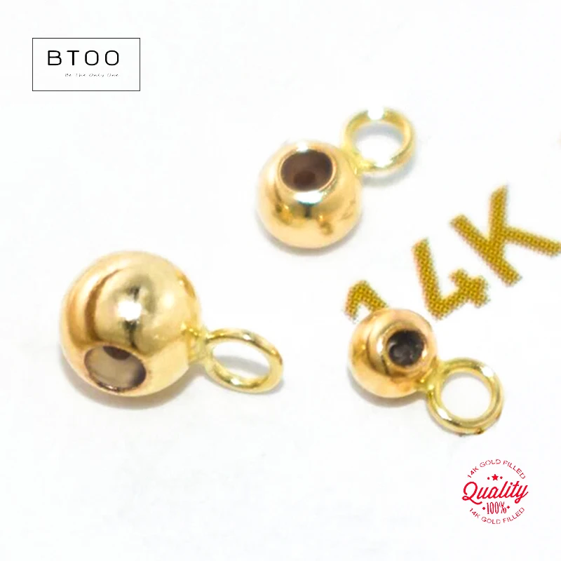

14K Gold Filled Bead Jewelry Making Supplies with Silicone Insert And Ring DIY Handmade Gold Beads Accessories for Creations