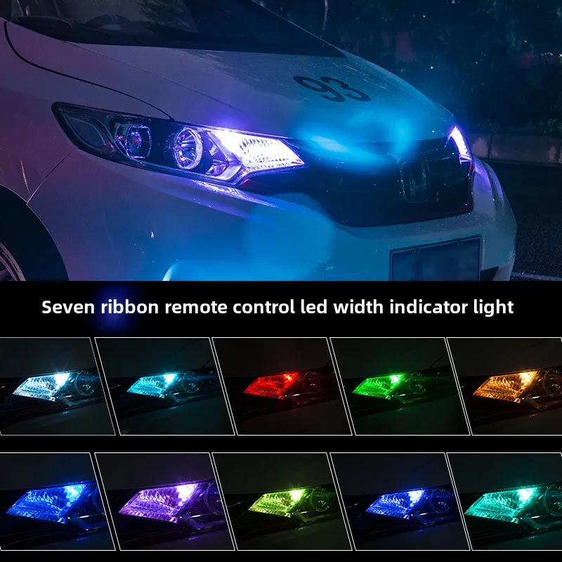 RGB 同期フラッシュカラフルな RF リモートコントロールカー T10 幅インジケータライト高輝度 Led 小型ライト修正されたランニングライト