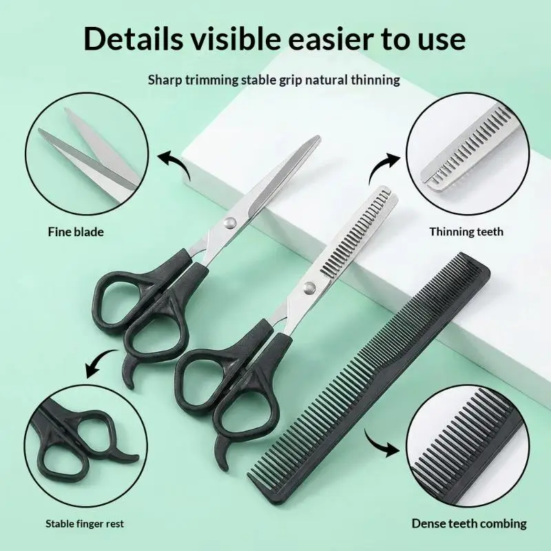 3Pcs Hair Cutting Scissors Shears Kit Hairdressing Scissors For Hairdresser Salon Barber Special For Real Hair Wigs Professiona