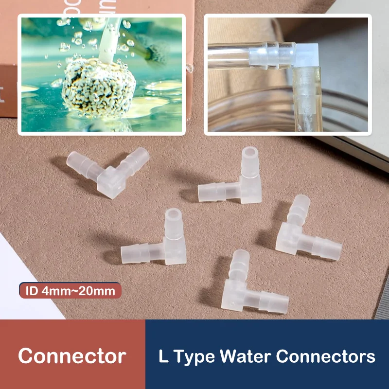ID 4~20mm L-type Thread 90 Degree Elbow Bend Water Connector Joint Pipe Hose Tube Adapter Fittings Garden Irrigation 10/20/50P