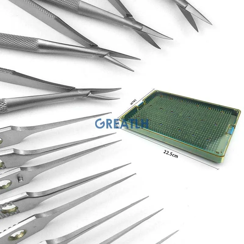 Stainless Steel Straight Curved Scissors Needle Holder Eyelid Forceps Ophthalmic Instrument 8pcs/set