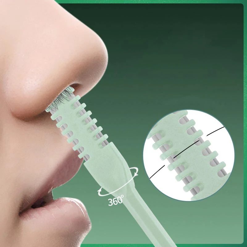 

1PC Stainless Steel Nose Hair Trimmer - Double Head Removal Tool with Cleaning Brush for Men's Grooming
