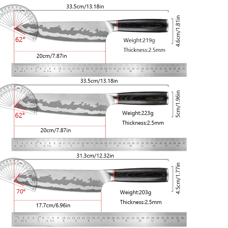 Kitchen Cleaver Forged Japanese Chef Knife Meat Slicing Boning Knife Sushi Cutting Santoku Knife Cooking Cutter Tools