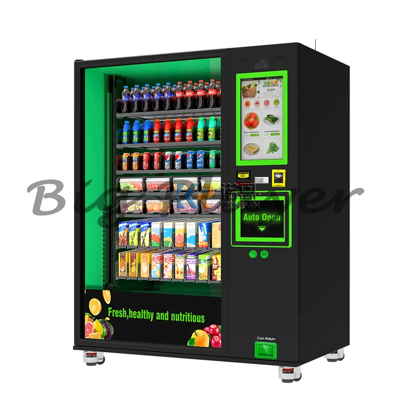 

Professional Touch Screen Vending Machine Healthy Fresh Vegetables Salad Fruit Vending Machine With Refrigeration