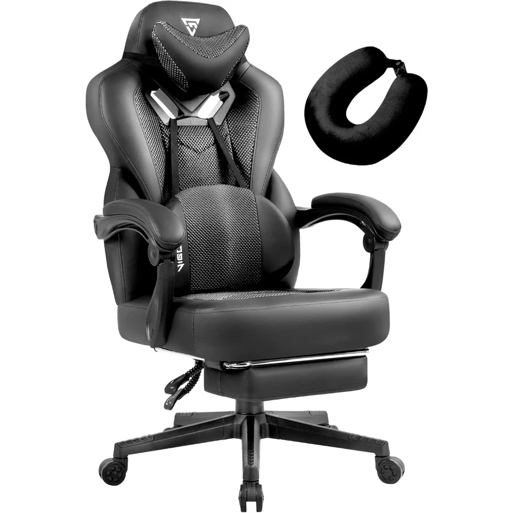 Upgrade Gaming Chair PRO, Ergonomic Gaming Computer Chair Big and Tall (Dark Black)