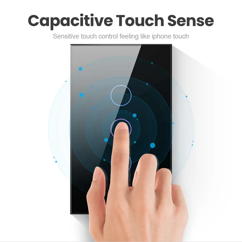 APPLIA-Wifi Smart Wall Switch 3 Gang Smart Touch Sensor LED Light Switches Smart Home Alexa Google Home Control US Plug