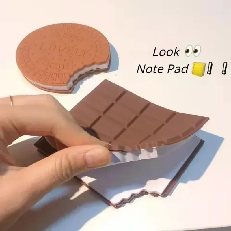 Bloc de notas creativo y bonito con forma de galleta de Chocolate, Mini cuaderno portátil para aperitivos, regalos de papelería para estudiantes,