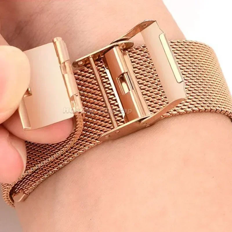 Металлический миланский ремешок из сетки 0,6 мм, 12 мм, 13 мм, 14 мм, 17 мм, 18 мм, 19 мм, 20 мм, 22 мм, сменный ремешок для часов из твердой нержавеющей стали