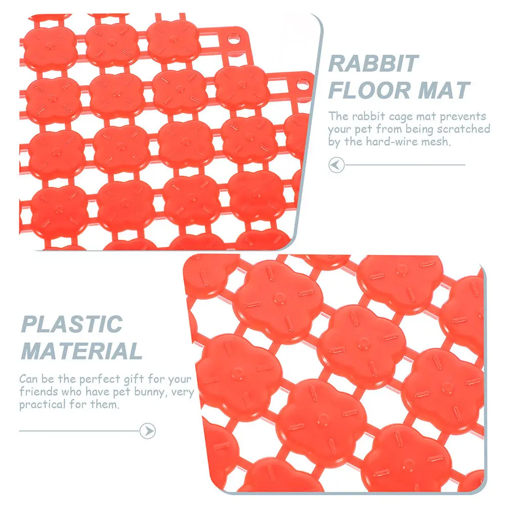 

6Pcs Rabbit Floor Mat Premium Plastic Pet Cage Floor Mats for Bunny Guinea Pig Hamster Hollow Design Urine Drainage Easy Clean