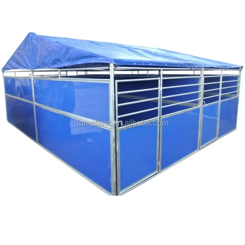 Customization Temporary Horse Stables with Shelfter with Galvanized Horse Panels and Doors