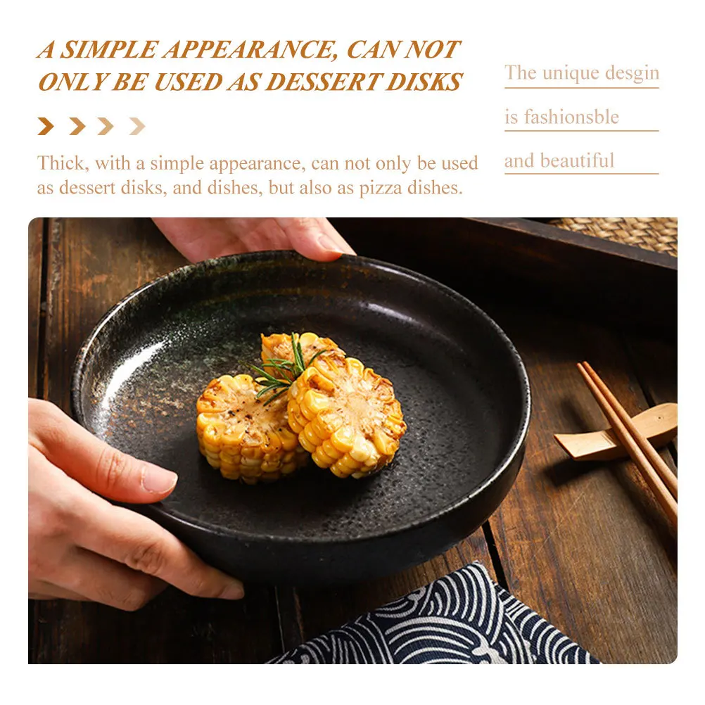 

Ceramic Pasta Plate Thick Deep Serving Dish for Restaurant Home Western Food Salad Fruit Dessert Pizza Plate Dishwasher Safe