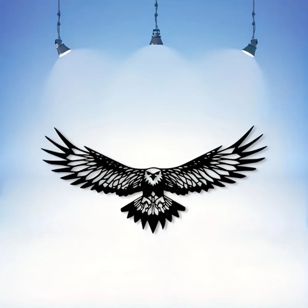 CIFBUY Metal Wall Art Iron Hanging Decor 2D Sculpture Flying Eagle Rustproof For Living Room Home Indoor Outdoor Patio Rustic