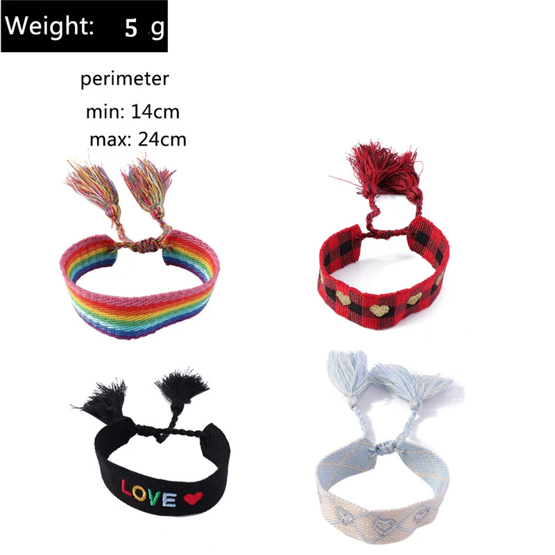 Aihua Heißer Verkauf Boho Bunte Handarbeit Gewebt Seil String Gestrickte Armband Armreifen Unisex Freundschaft Kinder Glück Schmuck Geschenke – Detail 27
