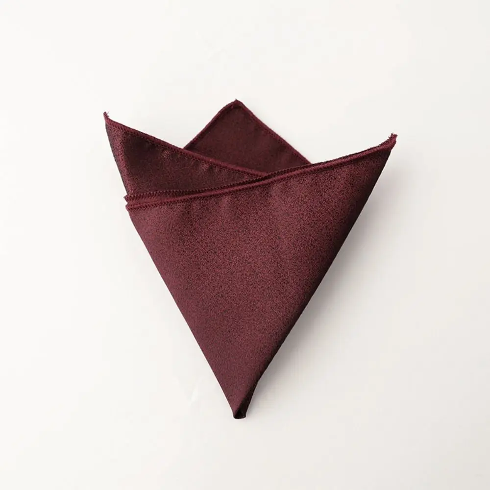 Classic Polyester Pocket Square Square Shape Solid Color Men Handkerchief Retro Tone Business Suit Scarf For Men