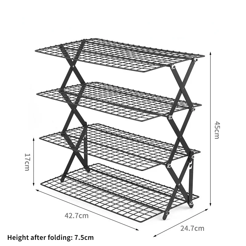 Imagem -05 - Portable Outdoor Camping Meal Rack Iron Art Storage Racks Prateleira de Piquenique Mesa de Piqueniques Dobrável Camadas