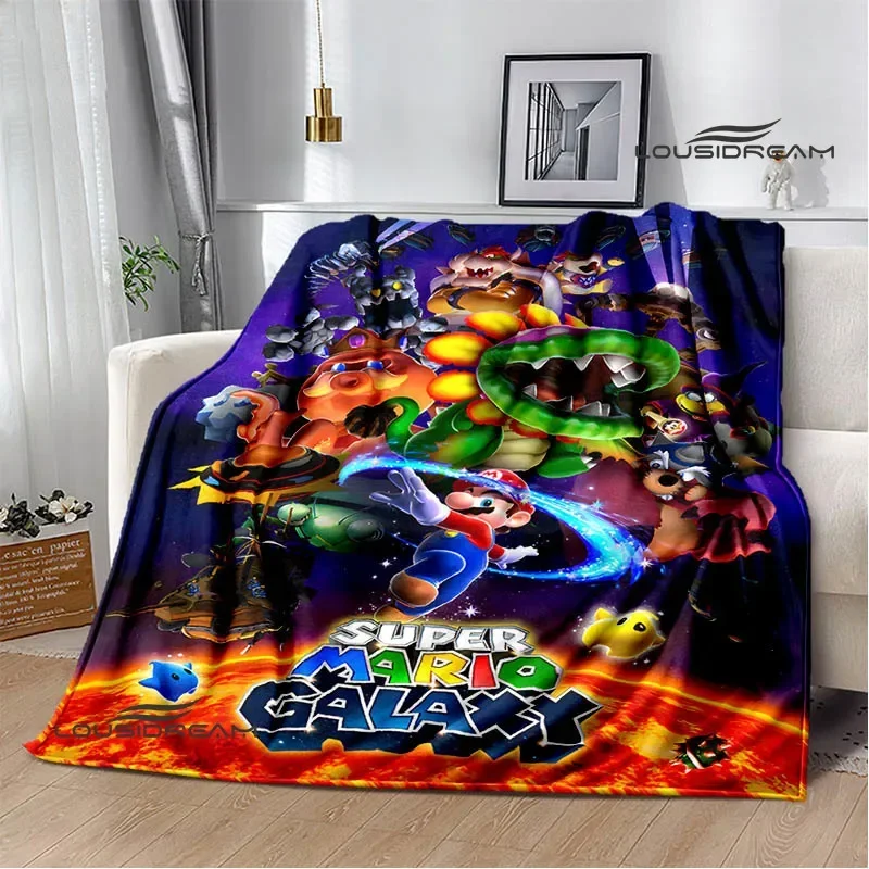 3D Cartoon M-Mario-Bros print blanket Picnic blankets Flange warm blanket Soft and comfortable blanket bed linings birthday gift