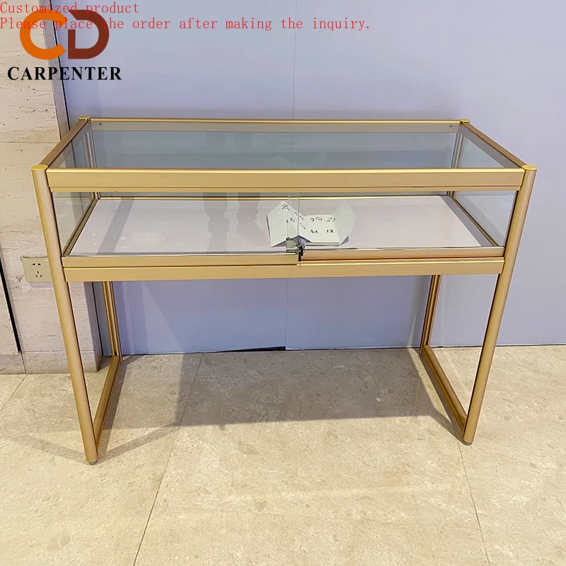 

Custom.Custom Quality Vintage-inspired Jewelry Display Cabinet and Geometric-inspired Display Table Showcase for Retail Store
